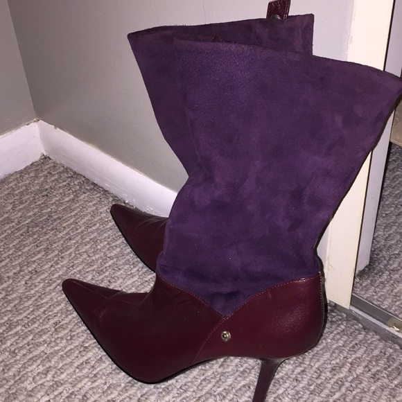 Guess by Marciano Shoes - Guess boots deep purple leather and suede